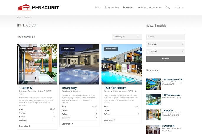 Diseño web Cunit Inmobiliaria