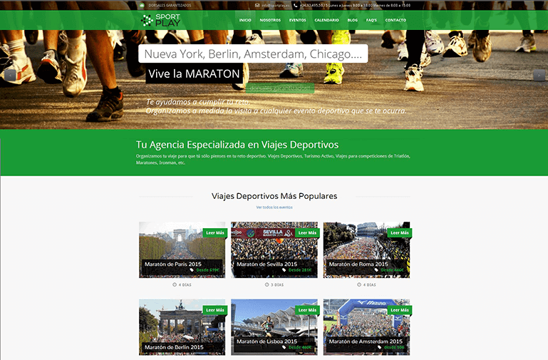 Diseño Web maraton sport play
