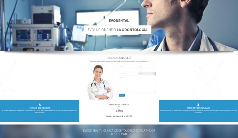 diseño web clinica evodental