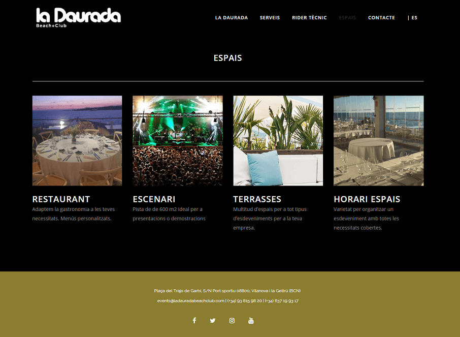 Diseño web vilanova La Daurada beach Club