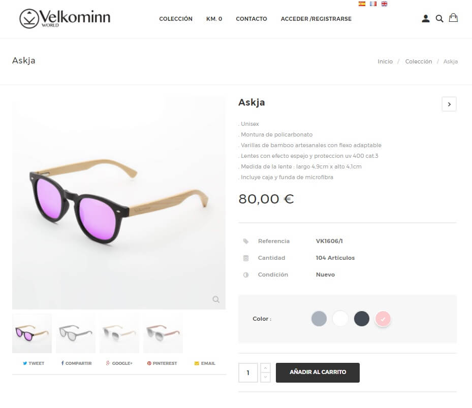 Ecommeerce venta de gafas online